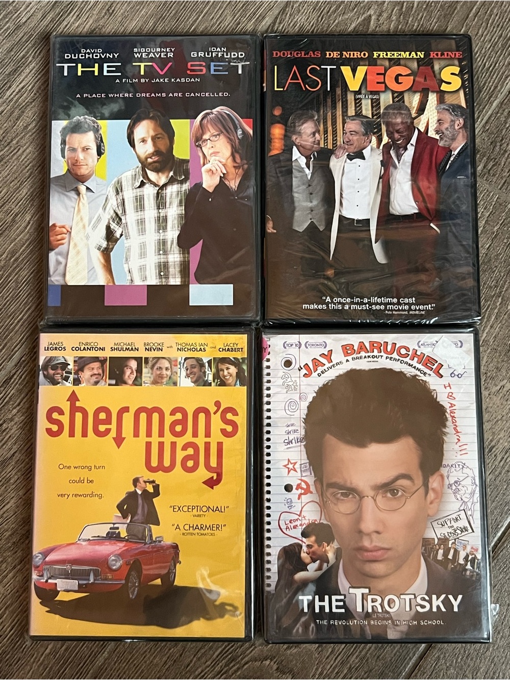 Comedy DVD Lot of 4 The TV Set Last Vegas Sherman’s Way The Trotsky Indie Movies